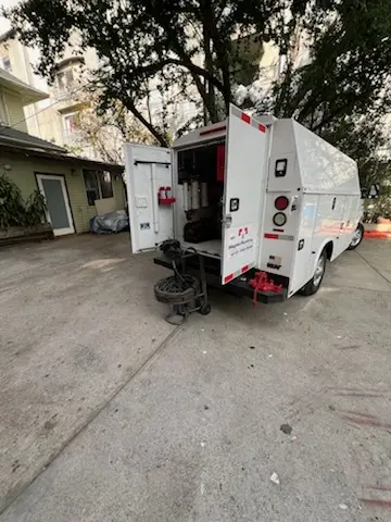 Magnet Plumbing service vehicle on-site for Grease Trap Cleaning in Playa Del Rey